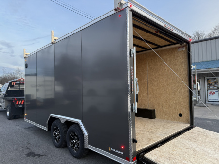 New 2026 BELMONT 8.5 X 16 CARGO TRAILER - CONSTRACTOR BUILD - RAMP DOOR - CHARCOAL