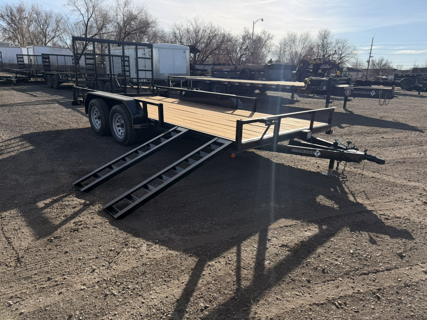 New 2026 Diamond T 7-16 Tandem Axle Ramp Gate Utility W/ ATV Ramps 7K GVWR