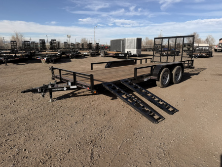 New 2026 Diamond T 7-18 Tandem Axle Ramp Gate Utility W/ ATV Ramps 7K GVWR