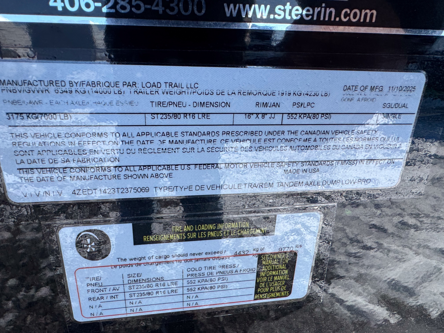 New 2026 Load Trail 7x14 Dump Trailer - 4' SIDEWALLS