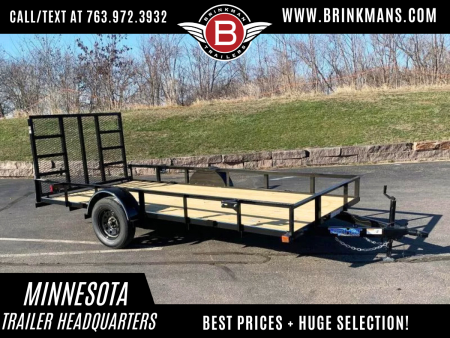 New Top Quality Top Hat 77x14 Open Utility Trailer - Rear Ramp!