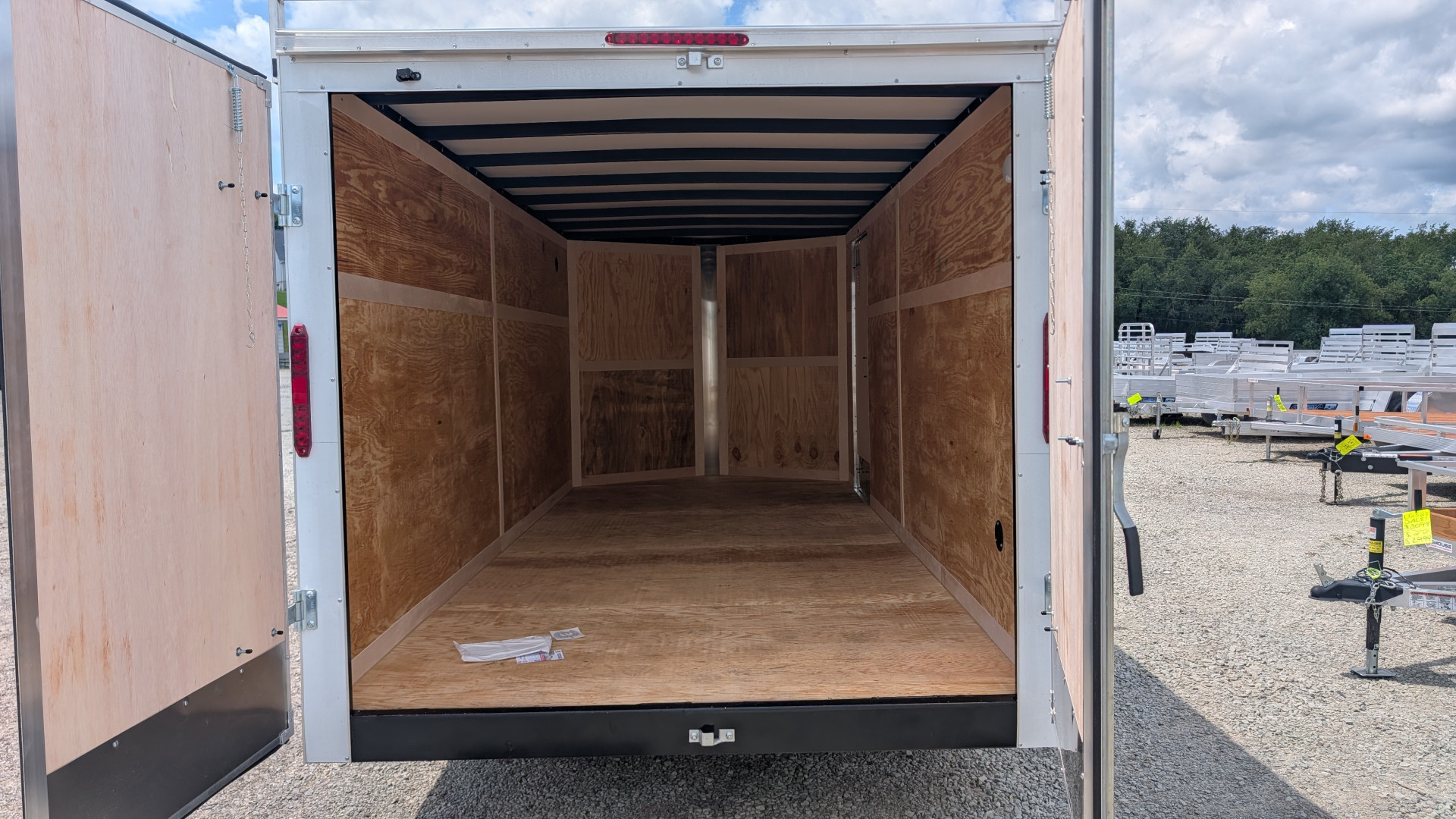 New 2026 Homesteader 7x16 Intrepid V-Nose Cargo Trailer w/ Rear Barn Doors & Ladder Racks