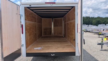 New 2026 Homesteader 7x16 Intrepid V-Nose Cargo Trailer w/ Rear Barn Doors & Ladder Racks