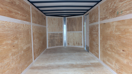 New 2026 Homesteader 7x16 Intrepid V-Nose Cargo Trailer w/ Rear Barn Doors & Ladder Racks