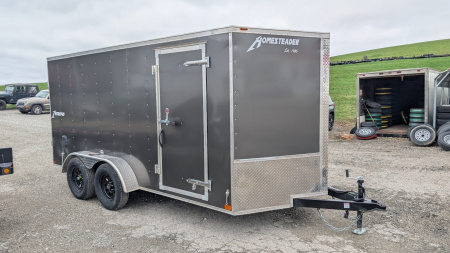 New 2026 Homesteader 7x14 Intrepid V-Nose Cargo Trailer w/ Barn Doors