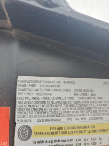 New 2026 RawMaxx GTX20GN14K Tilt Trailer