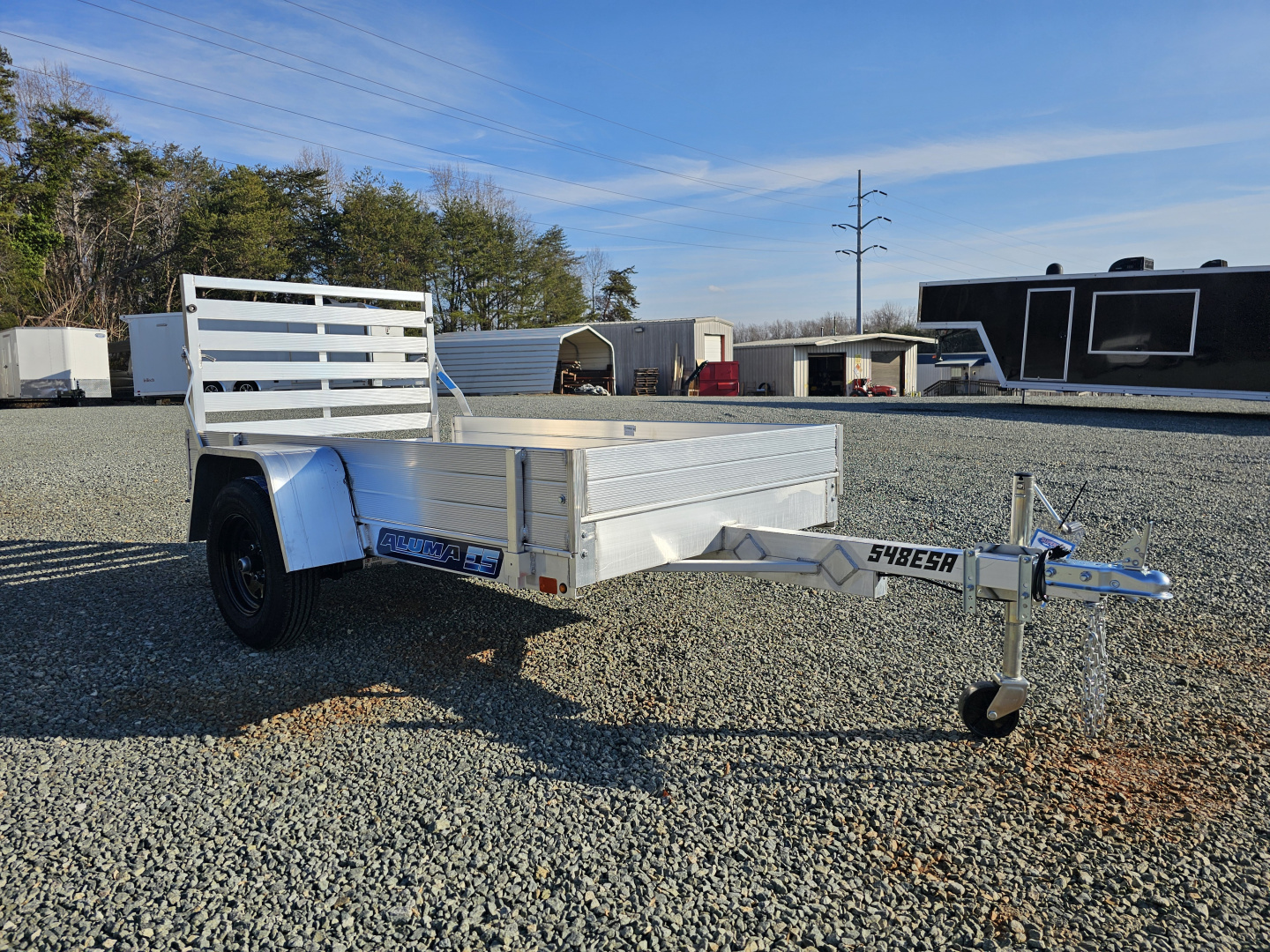 New 2026 Aluma 548 w/ 12" Solid Sides and Tailgate Utility Trailer
