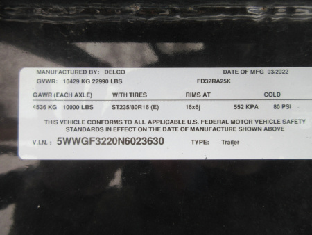 Used 2022 Delco Trailers Delta 32' GN Flatbed Trailer