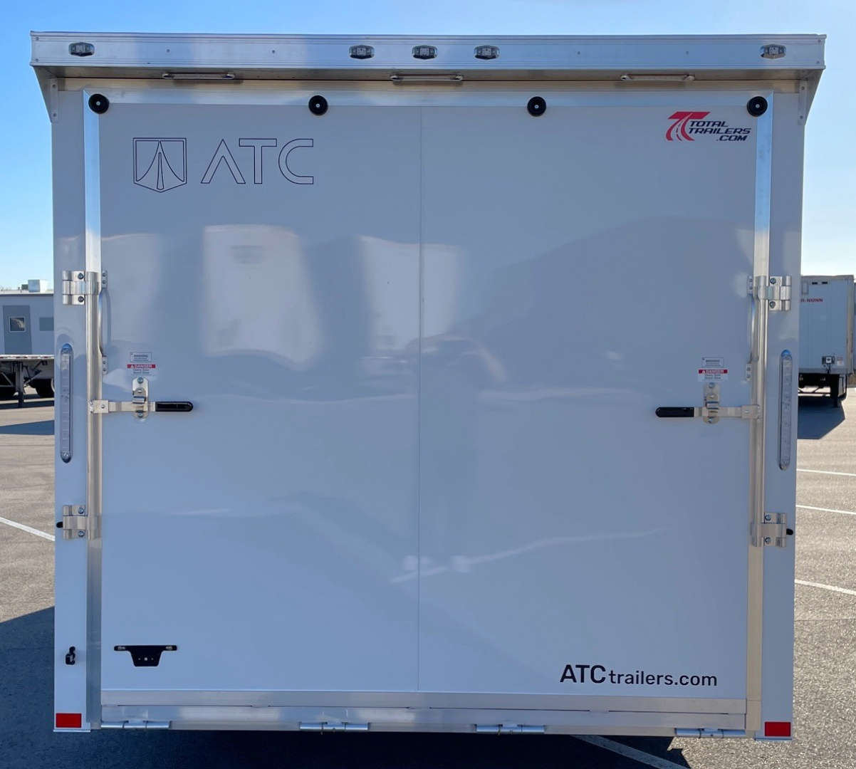 New ATC RoM 400 White 20' Aluminum Enclosed Car Hauler Trailer: Coin Floor, Escape Door, Spare 7,700 GVWR
