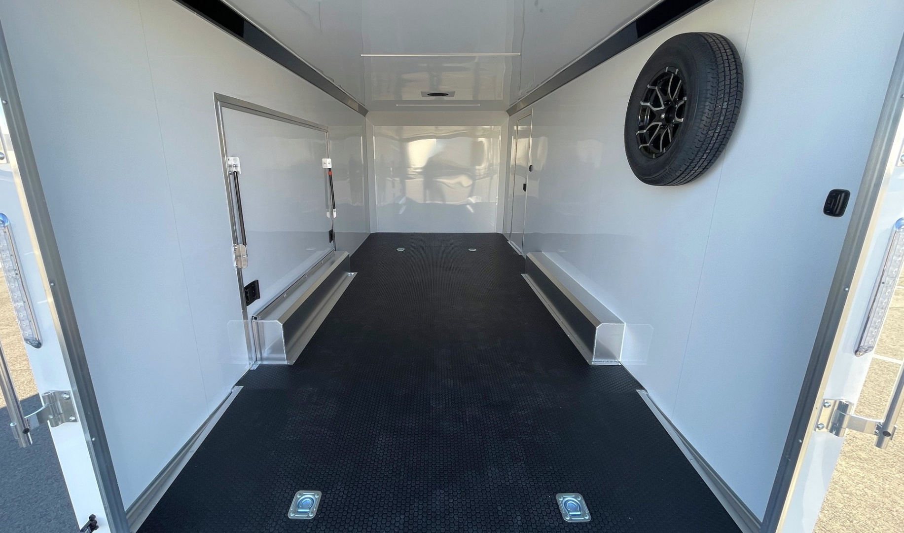 New ATC RoM 400 White 20' Aluminum Enclosed Car Hauler Trailer: Coin Floor, Escape Door, Spare 7,700 GVWR