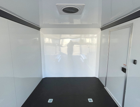 New ATC RoM 400 White 20' Aluminum Enclosed Car Hauler Trailer: Coin Floor, Escape Door, Spare 7,700 GVWR