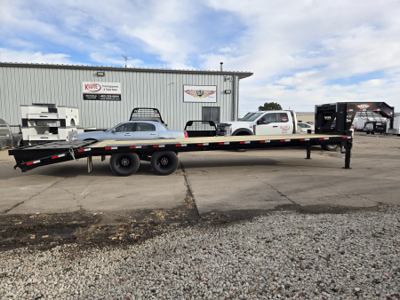 New 2026 H&H Trailers 102x25+5 HD Low Profile Dovetail Super Deluxe Ramps Gooseneck 22.5K Equipment Trailer