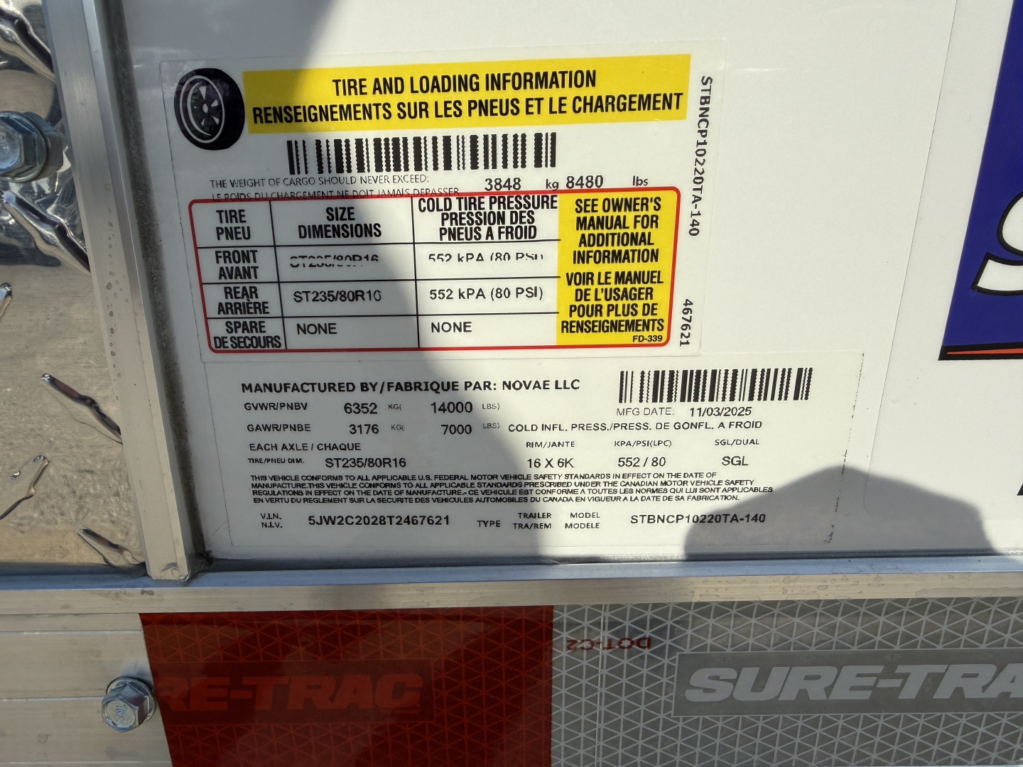 New 2026 Sure-Trac 8.5x20 14K Contractor Pro Cargo / Enclosed Trailer