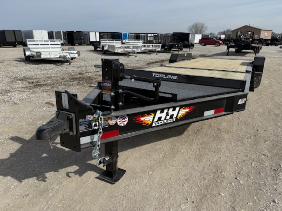 New 2026 H&H Black 82"x16'+6' 15.4k Topline I-Beam Tilt Equipment Trailer