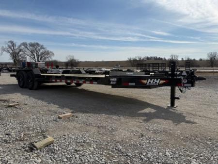 New 2026 H&H Black 82"x16'+6' 15.4k Topline I-Beam Tilt Equipment Trailer