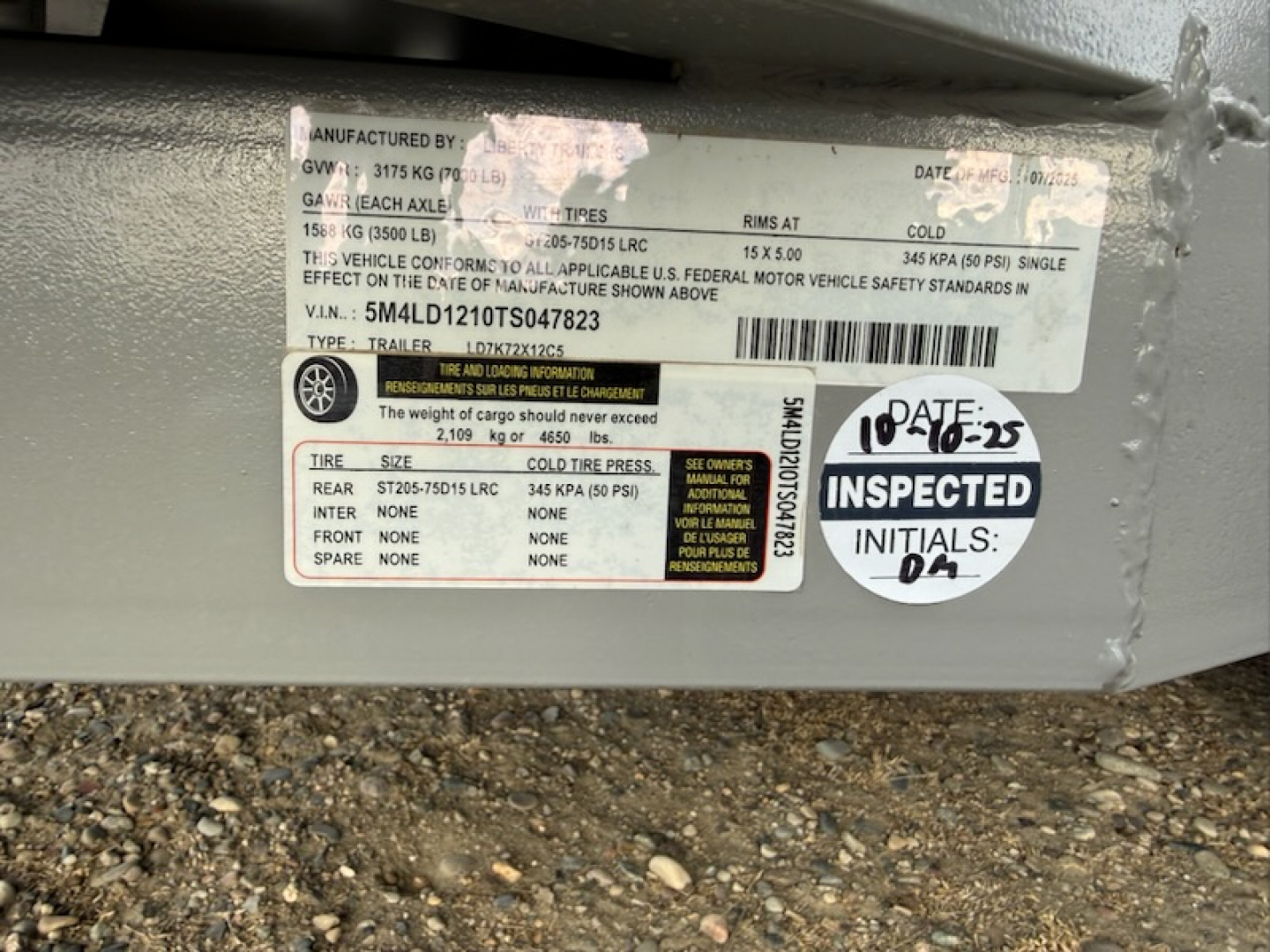 New 2026 Liberty LD7 72x12 Dump Trailer (7K GVW)