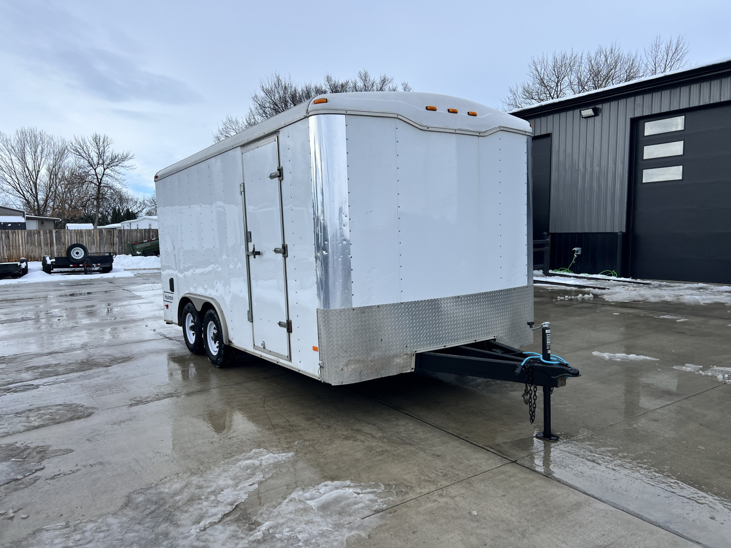 Used 2013 Haulmark 8.5x16 TALL 7’ Enclosed Rear Ramp Car Hauler Cargo Trailer