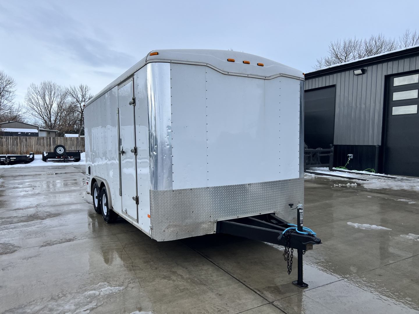 Used 2013 Haulmark 8.5x16 TALL 7’ Enclosed Rear Ramp Car Hauler Cargo Trailer