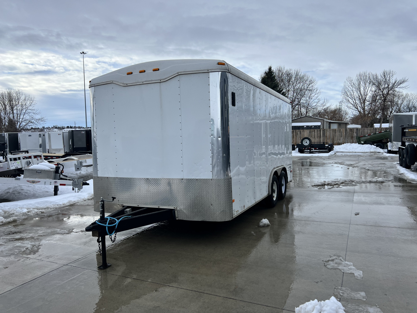 Used 2013 Haulmark 8.5x16 TALL 7’ Enclosed Rear Ramp Car Hauler Cargo Trailer