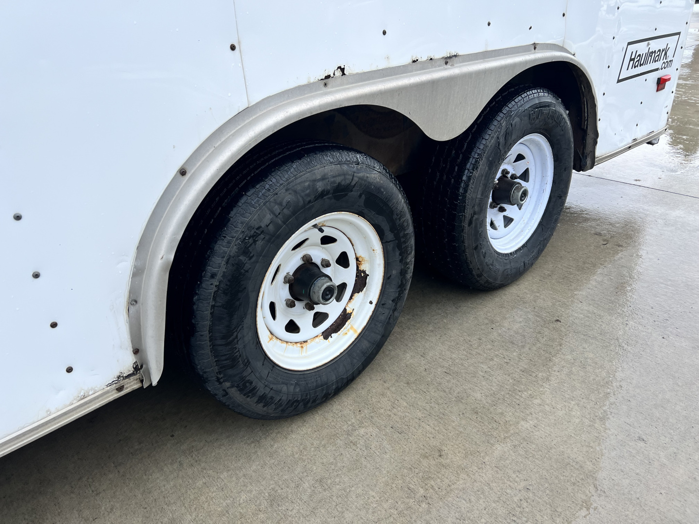 Used 2013 Haulmark 8.5x16 TALL 7’ Enclosed Rear Ramp Car Hauler Cargo Trailer