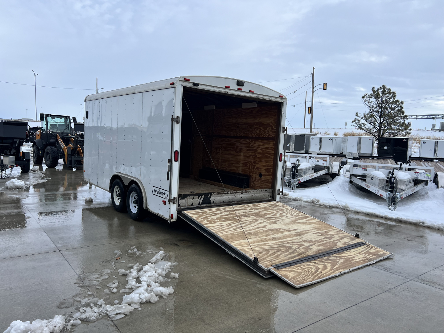 Used 2013 Haulmark 8.5x16 TALL 7’ Enclosed Rear Ramp Car Hauler Cargo Trailer