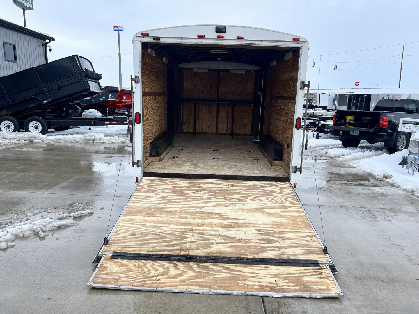 Used 2013 Haulmark 8.5x16 TALL 7’ Enclosed Rear Ramp Car Hauler Cargo Trailer