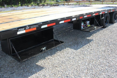 New 2026 Moritz FDGH Hydraulic Tail 32' GOOSENECK Deckover Flatbed Trailer- 25900# GVW