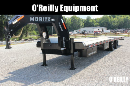 New 2026 Moritz FDGH Hydraulic Tail 32' GOOSENECK Deckover Flatbed Trailer- 25900# GVW