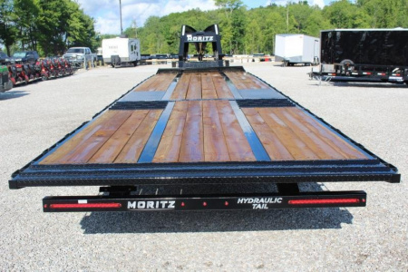 New 2026 Moritz FDGH Hydraulic Tail 32' GOOSENECK Deckover Flatbed Trailer- 25900# GVW
