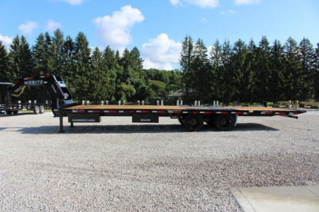 New 2026 Moritz FDGH Hydraulic Tail 32' GOOSENECK Deckover Flatbed Trailer- 25900# GVW