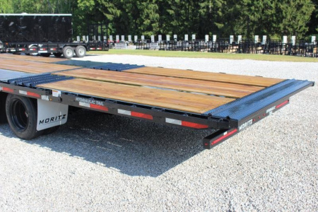 New 2026 Moritz FDGH Hydraulic Tail 32' GOOSENECK Deckover Flatbed Trailer- 25900# GVW