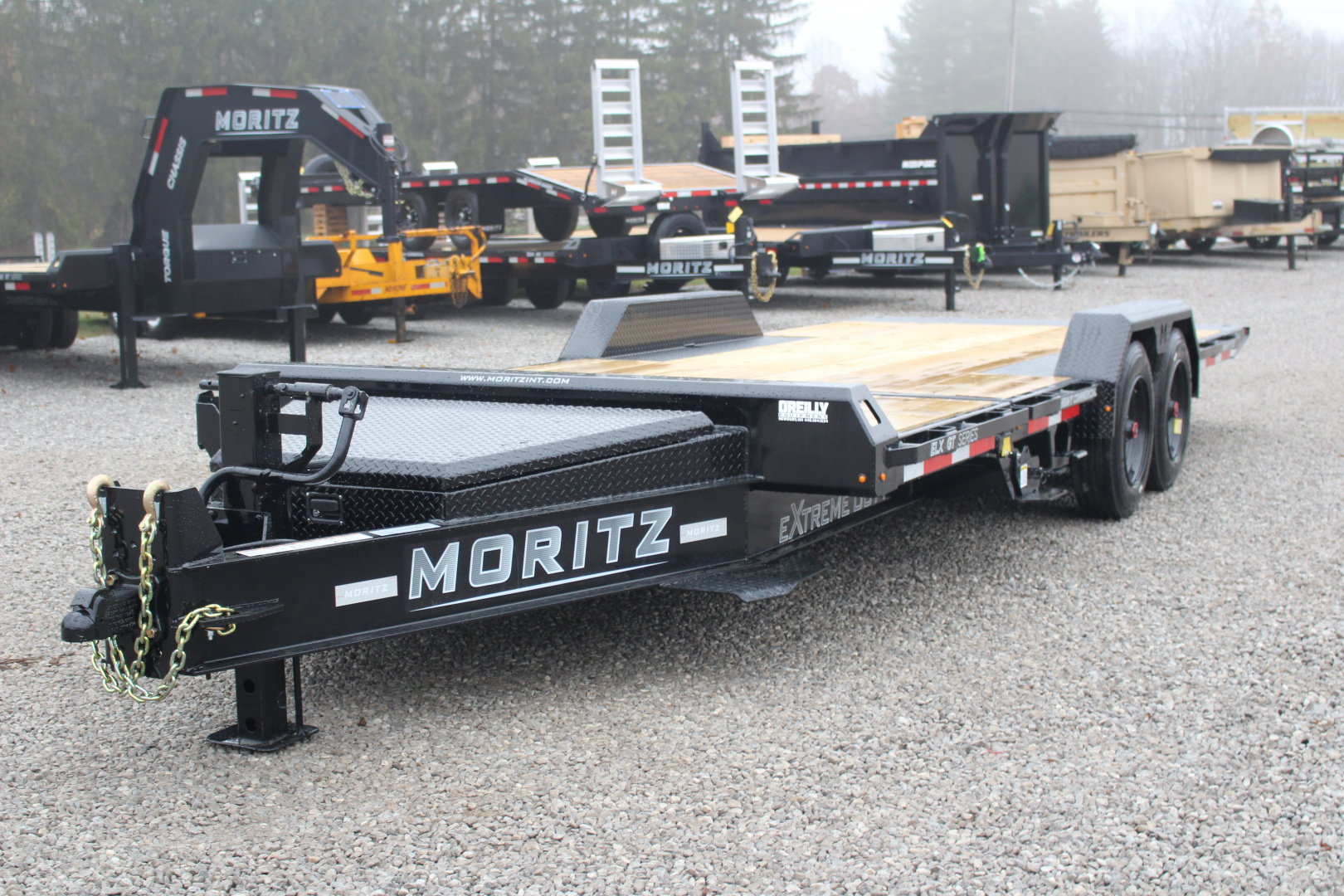 New 2026 Moritz 7' x 16' + 4' Low Pro - Gravity Tilt - Tilt Trailer - 22900# GVW