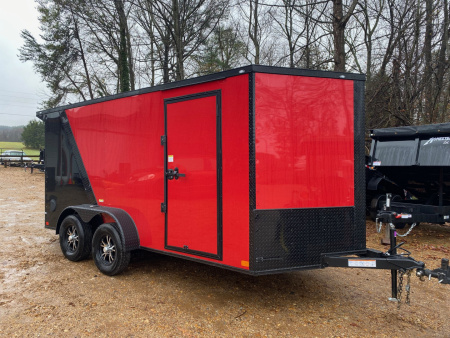 New 2026 Choice Cargo 7X14TA BLK-RED Cargo / Enclosed Trailer