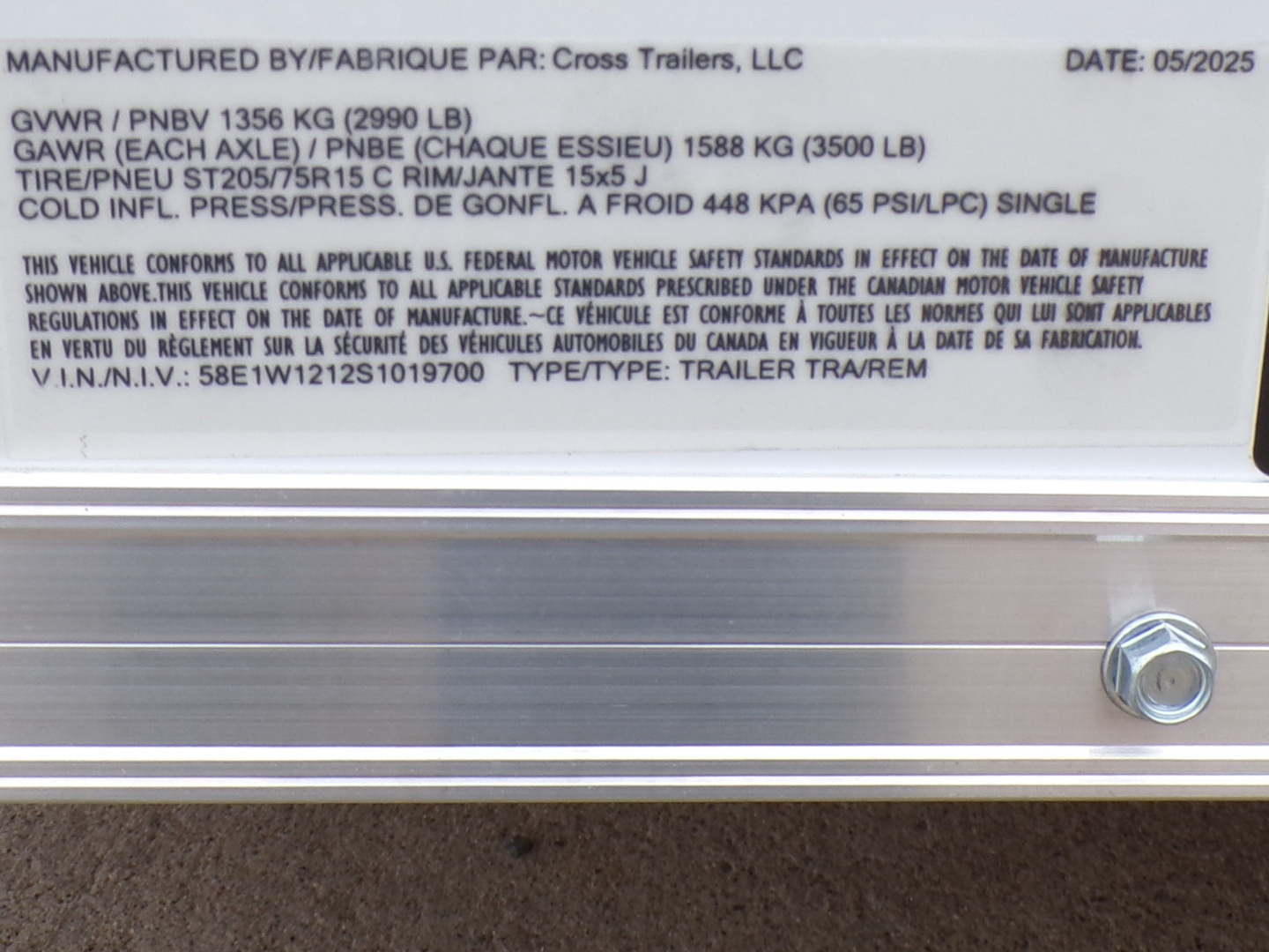 New 2025 Other BETA 6 x 12 SA Cargo / Enclosed Trailer