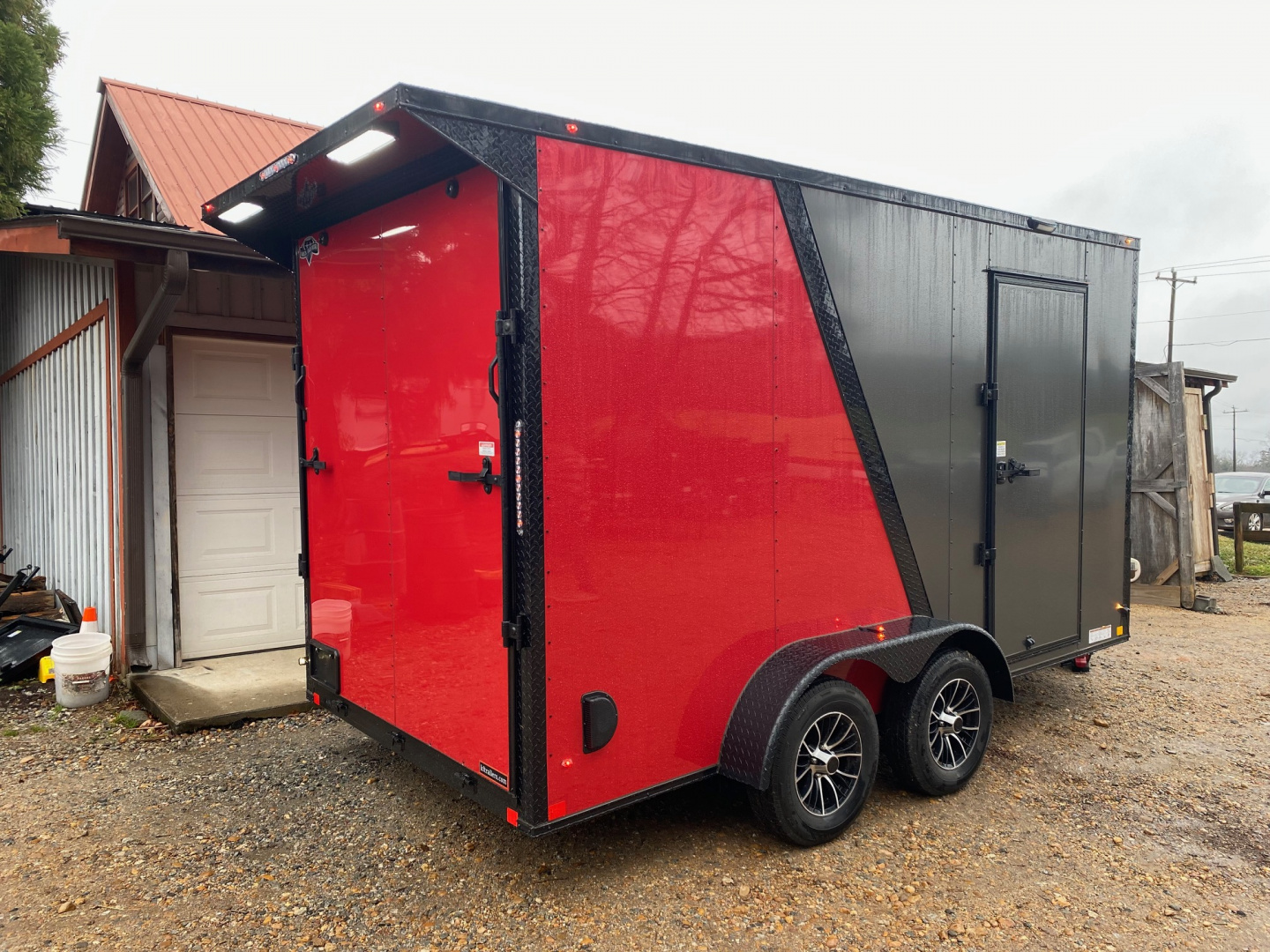 New 2026 Diamond Cargo 7x14ta char-red-blkout Cargo / Enclosed Trailer