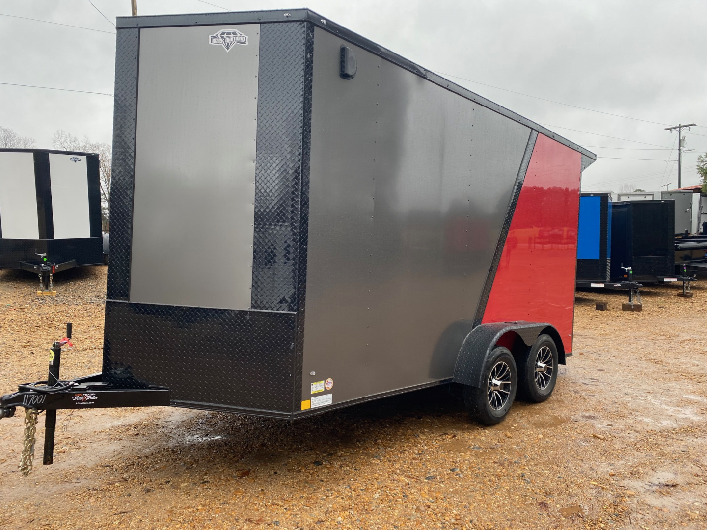 New 2026 Diamond Cargo 7x14ta char-red-blkout Cargo / Enclosed Trailer