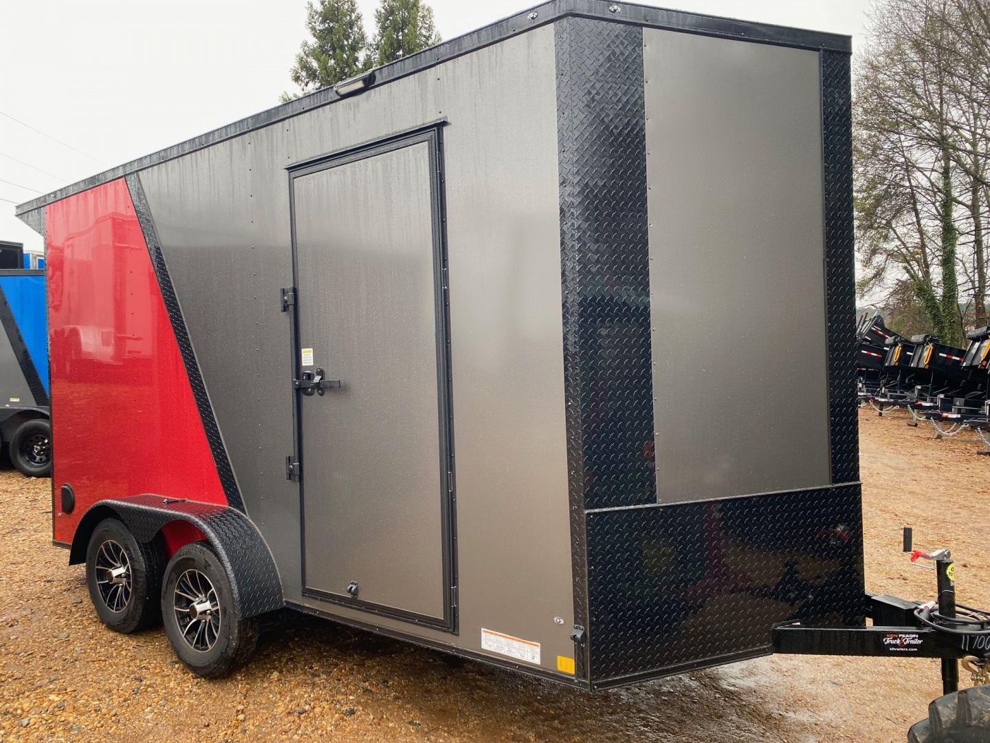 New 2026 Diamond Cargo 7x14ta char-red-blkout Cargo / Enclosed Trailer