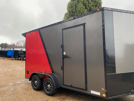 New 2026 Diamond Cargo 7x14ta char-red-blkout Cargo / Enclosed Trailer