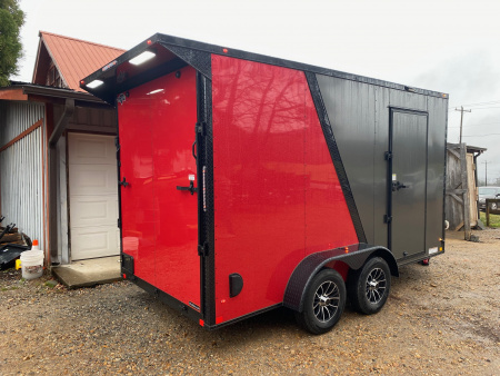 New 2026 Diamond Cargo 7x14ta char-red-blkout Cargo / Enclosed Trailer