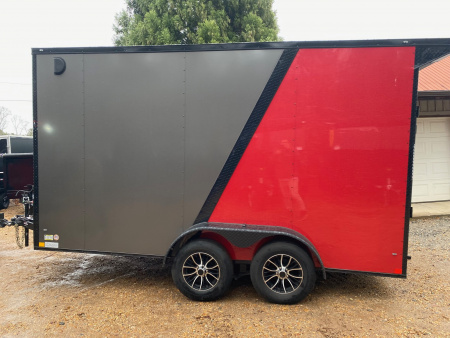 New 2026 Diamond Cargo 7x14ta char-red-blkout Cargo / Enclosed Trailer