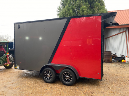 New 2026 Diamond Cargo 7x14ta char-red-blkout Cargo / Enclosed Trailer