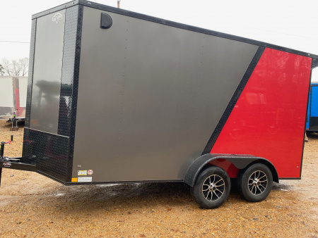 New 2026 Diamond Cargo 7x14ta char-red-blkout Cargo / Enclosed Trailer