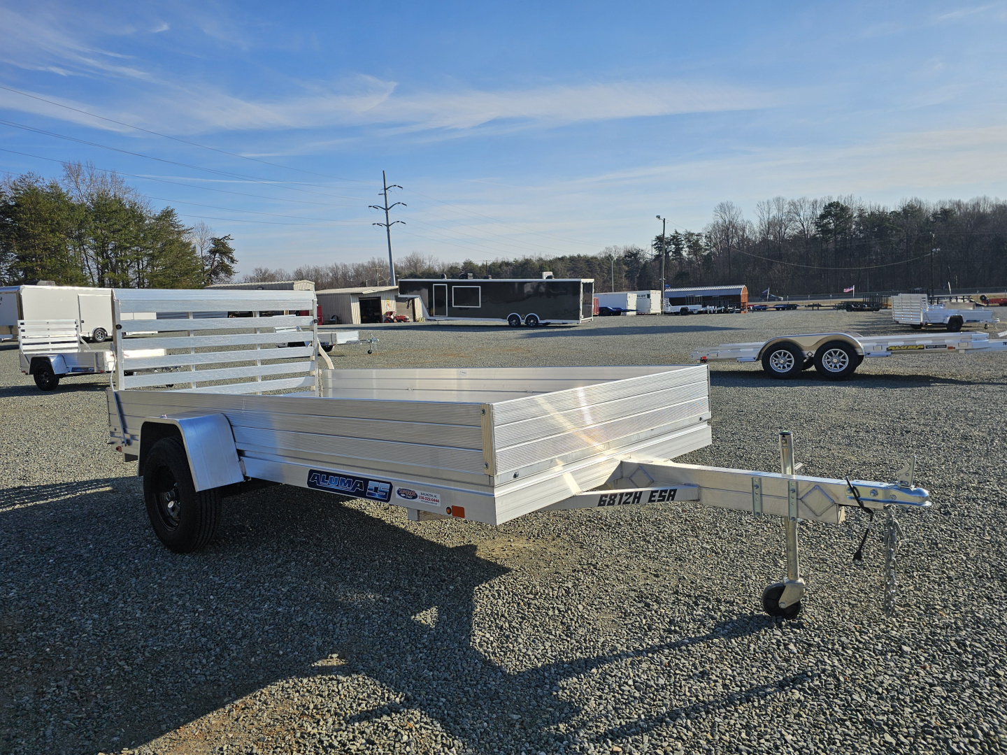 New 2026 Aluma 6812H w/ 12" Solid Sides Utility Trailer