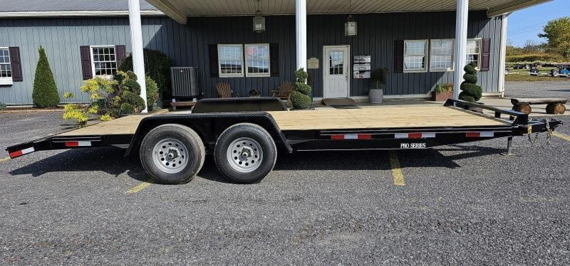 New Quality Pro Grade Wood Deck Car Hauler 20' - 9.9K GVWR - Spare Mount