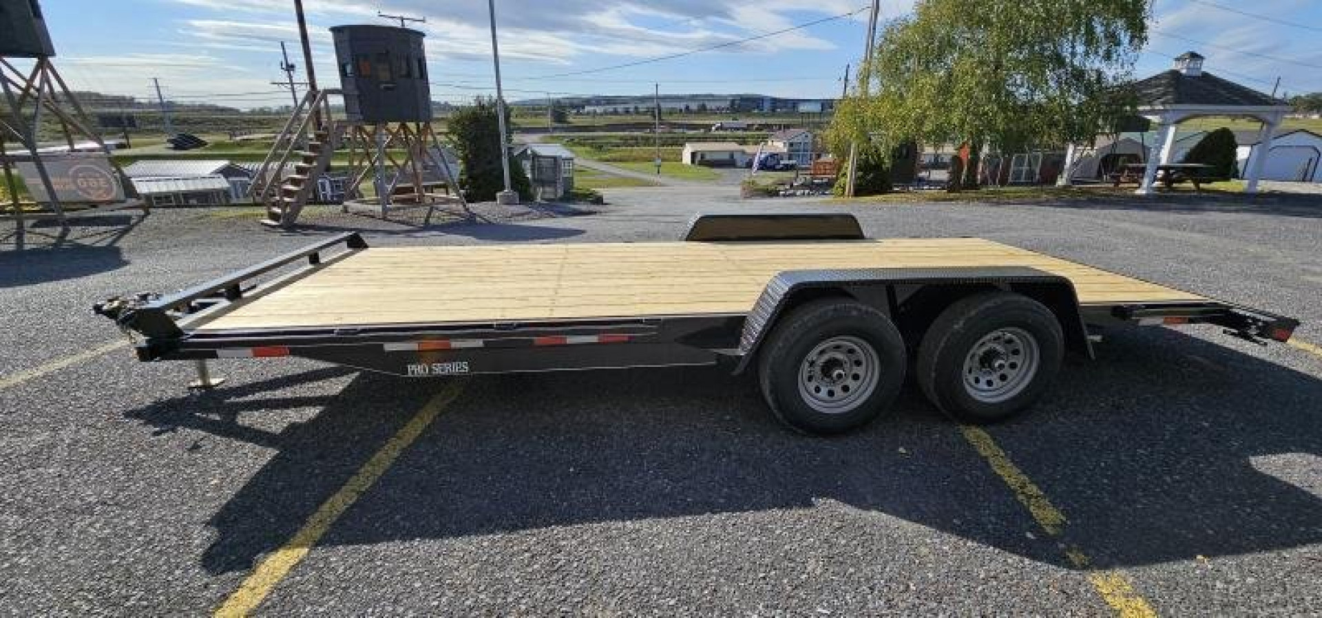 New Quality Pro Grade Wood Deck Car Hauler 20' - 9.9K GVWR - Spare Mount