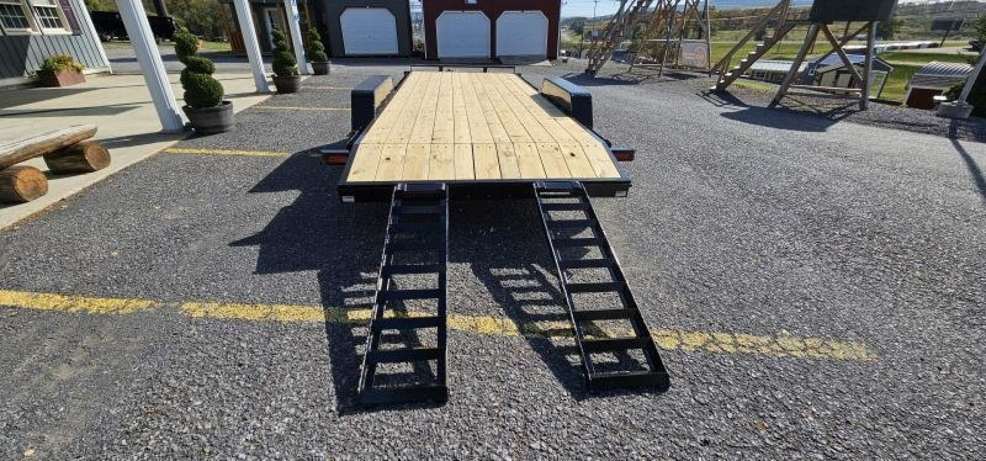 New Quality Pro Grade Wood Deck Car Hauler 20' - 9.9K GVWR - Spare Mount