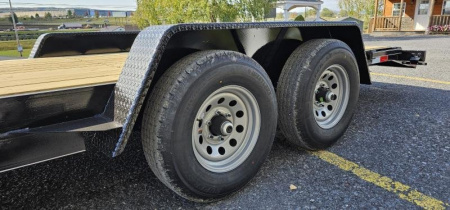 New Quality Pro Grade Wood Deck Car Hauler 20' - 9.9K GVWR - Spare Mount