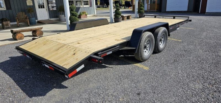 New Quality Pro Grade Wood Deck Car Hauler 20' - 9.9K GVWR - Spare Mount