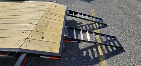 New Quality Pro Grade Wood Deck Car Hauler 20' - 9.9K GVWR - Spare Mount