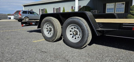 New Quality Pro Grade Wood Deck Car Hauler 20' - 9.9K GVWR - Spare Mount